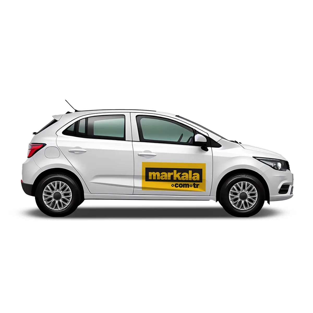 Araç yan camına uygulanmış kesim folyo sticker